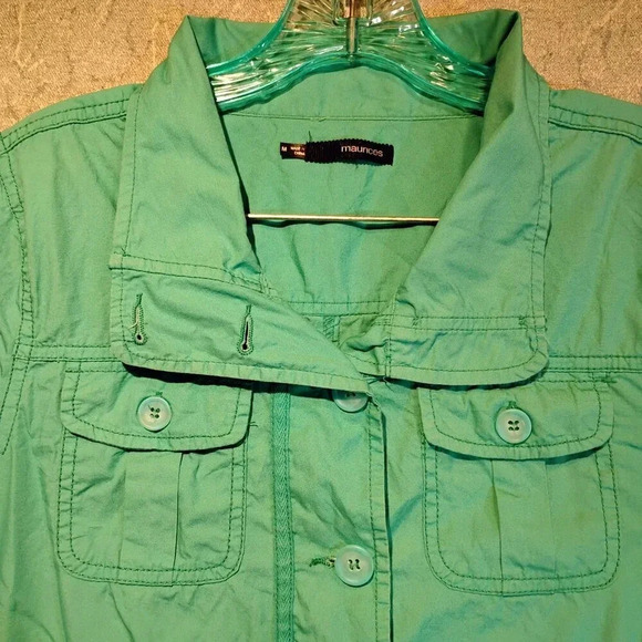 Maurices Women's Long  Sleeve Turquoise Button Up Jacket in Size Medium - Picture 2 of 11